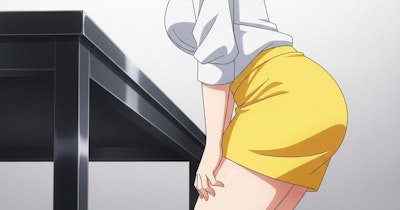 机の角と一般通過女の子