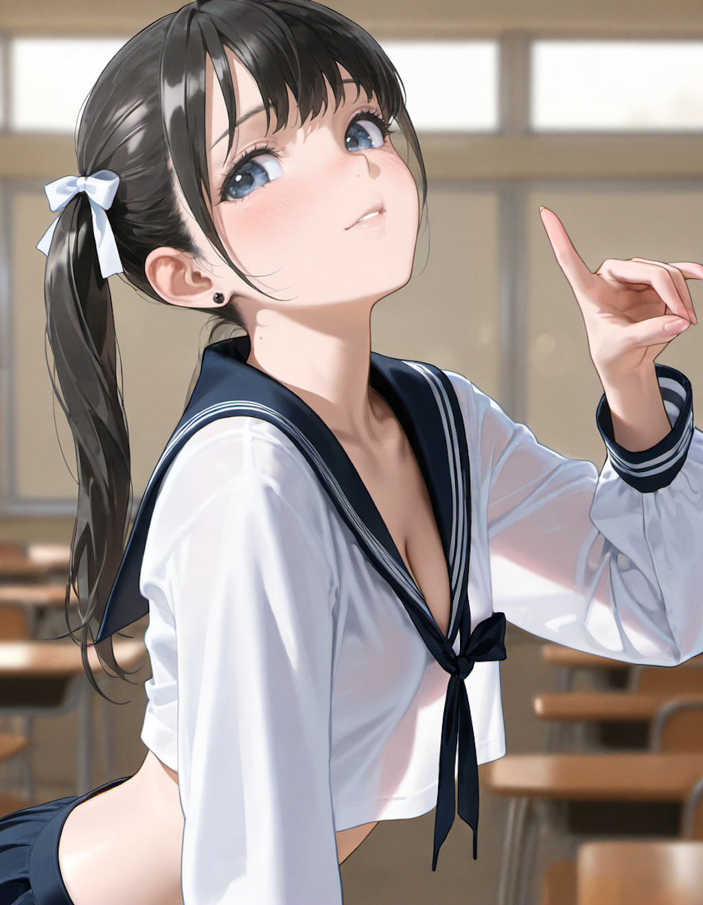 セーラー服でポーズ