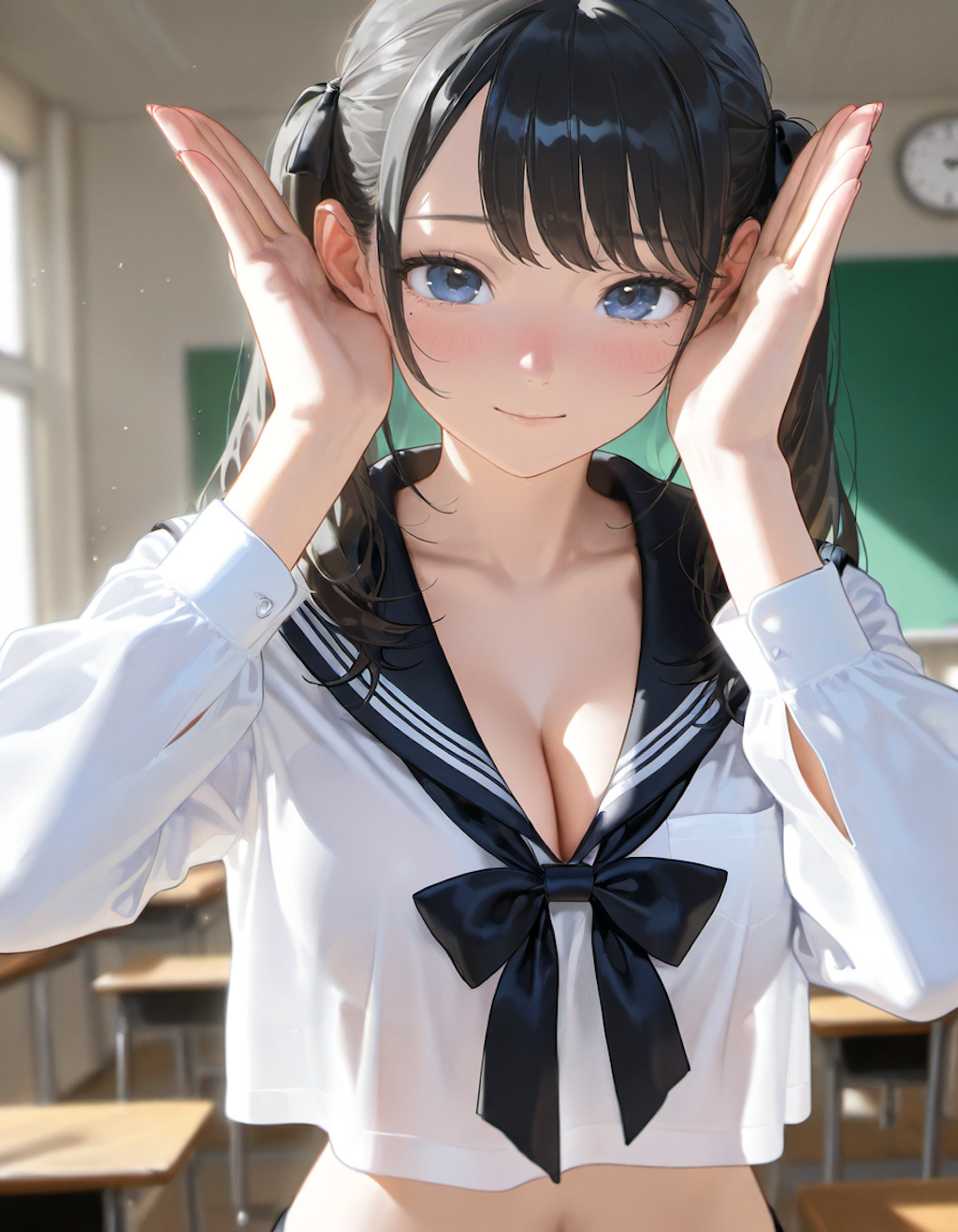 セーラー服でポーズ