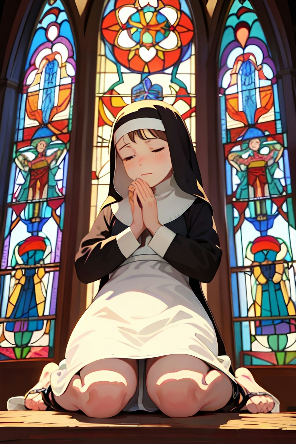 祈っている修道女