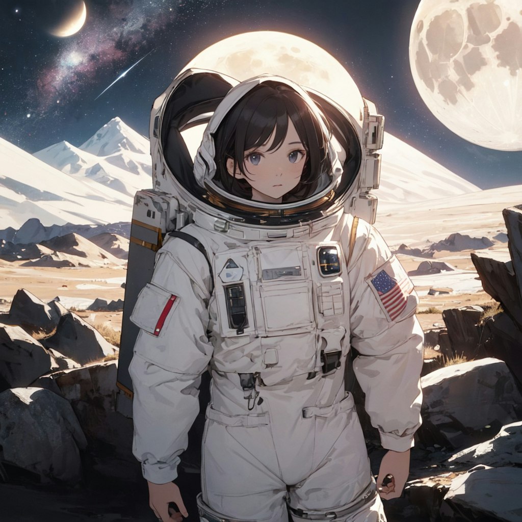 宇宙服を着ているアリス。