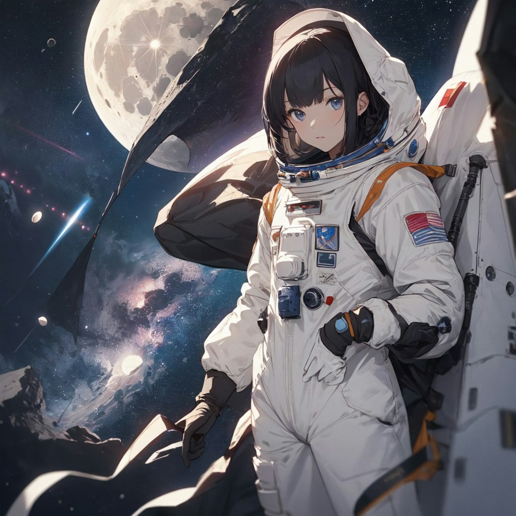 宇宙服を着ているアリス。