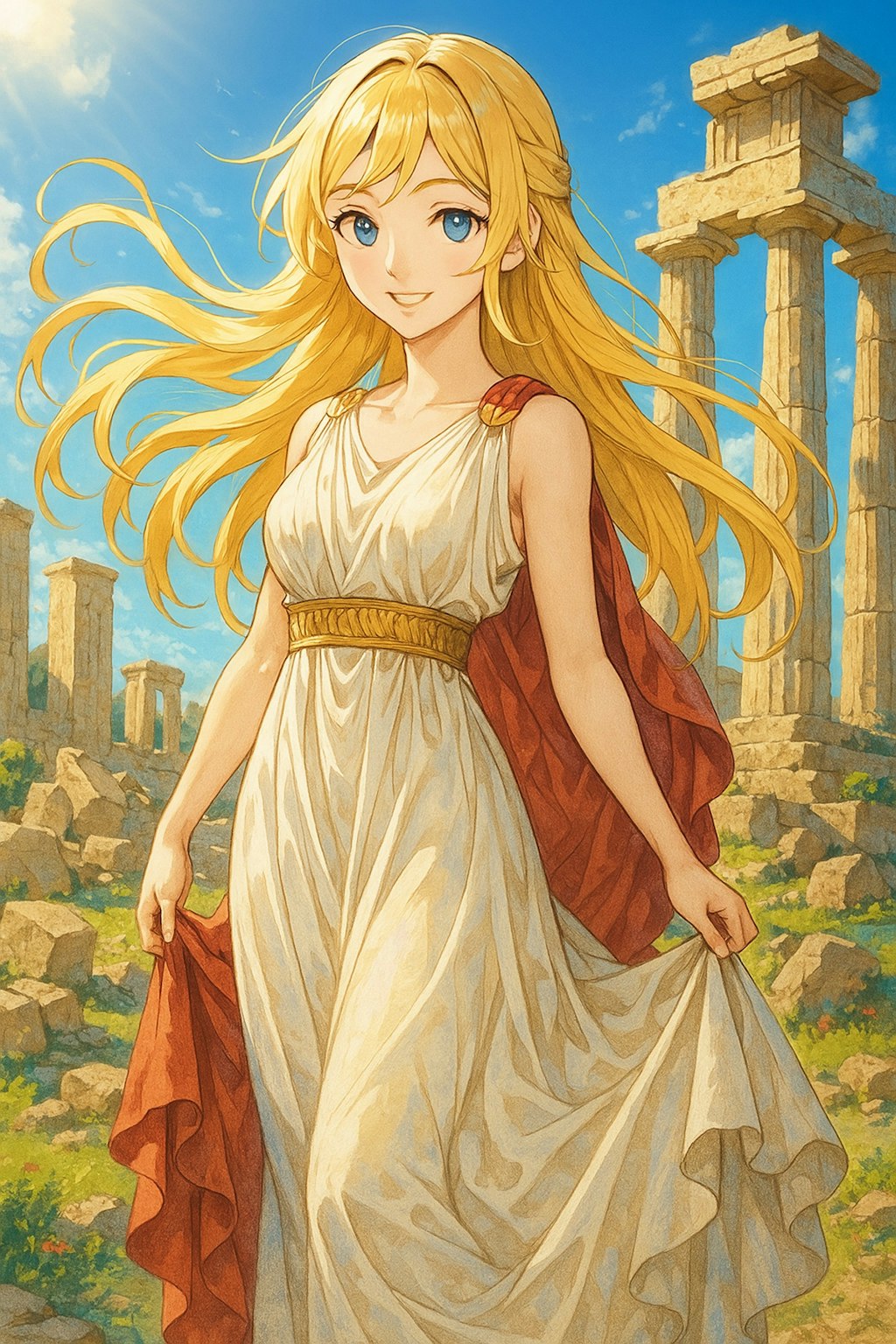 古代ギリシア風の美女　ー アニメスタイル ー