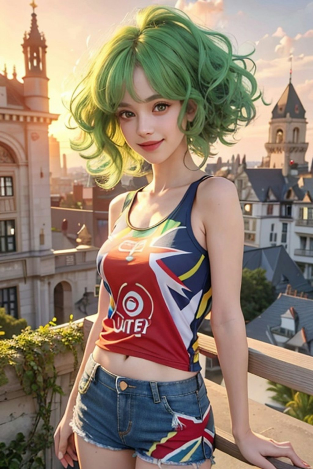 緑髪の人