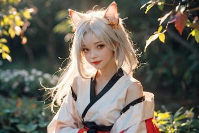 Miko with cat ears