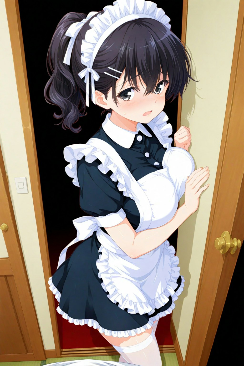 メイドさんをポニテにしてみた