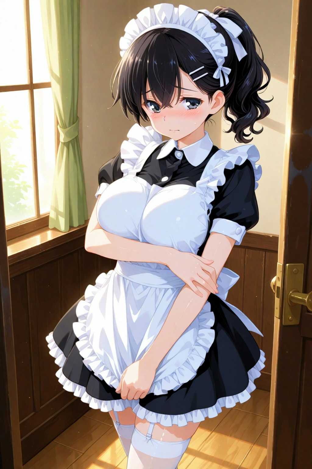 メイドさんをポニテにしてみた
