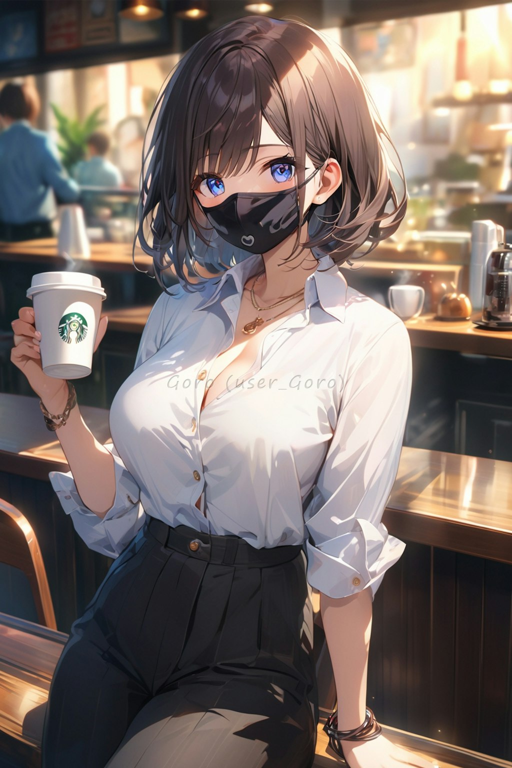 マスクしたままコーヒー飲もうとしたでしょ