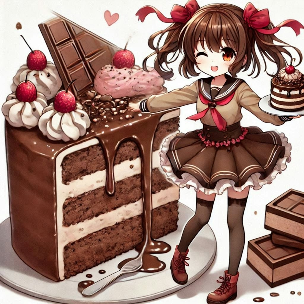 チョコレートケーキの擬人化