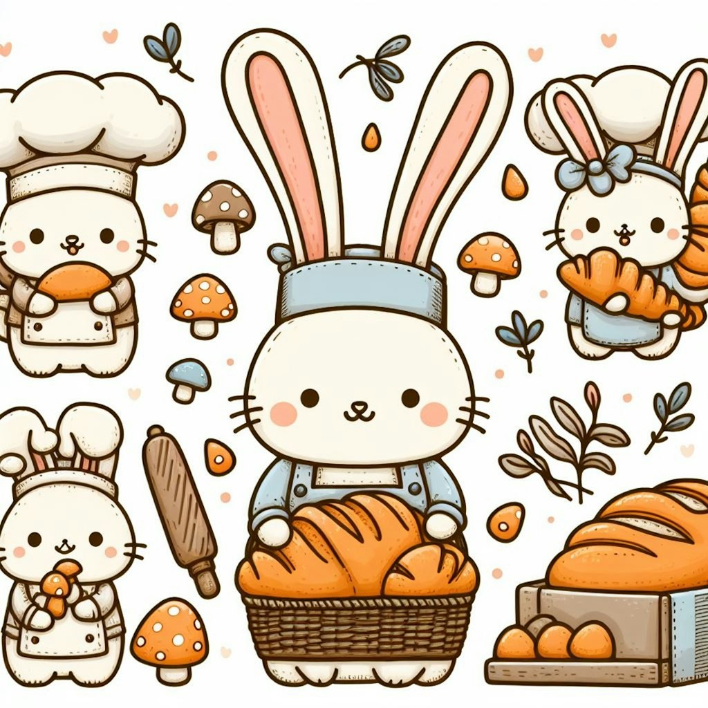 ♪ウサギのパン屋さーん