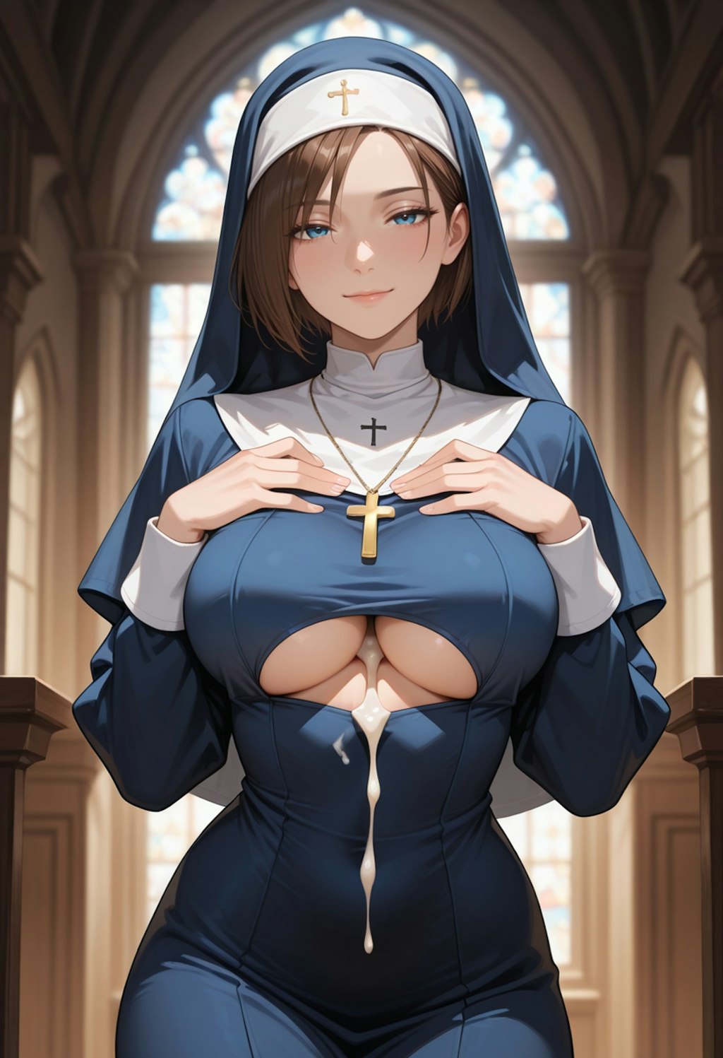 シスターさんと下乳懺悔（３枚あるよ）