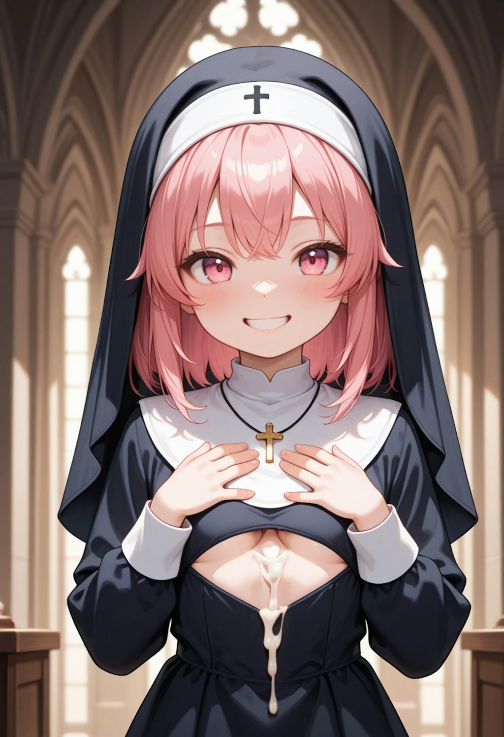 シスターさんと下乳懺悔（３枚あるよ）