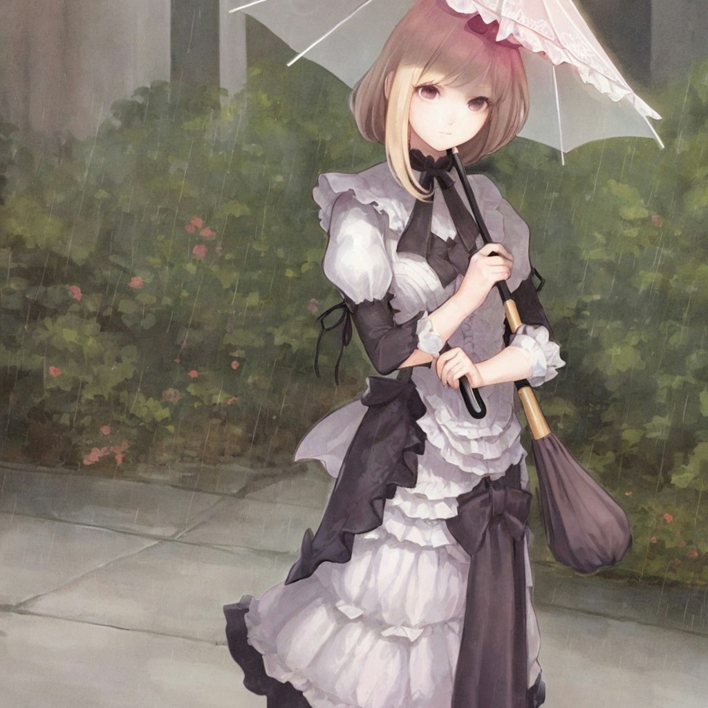 傘をさしている女の子