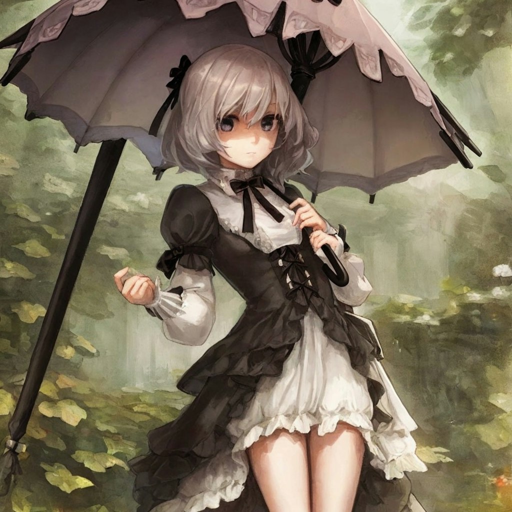 傘をさしている女の子