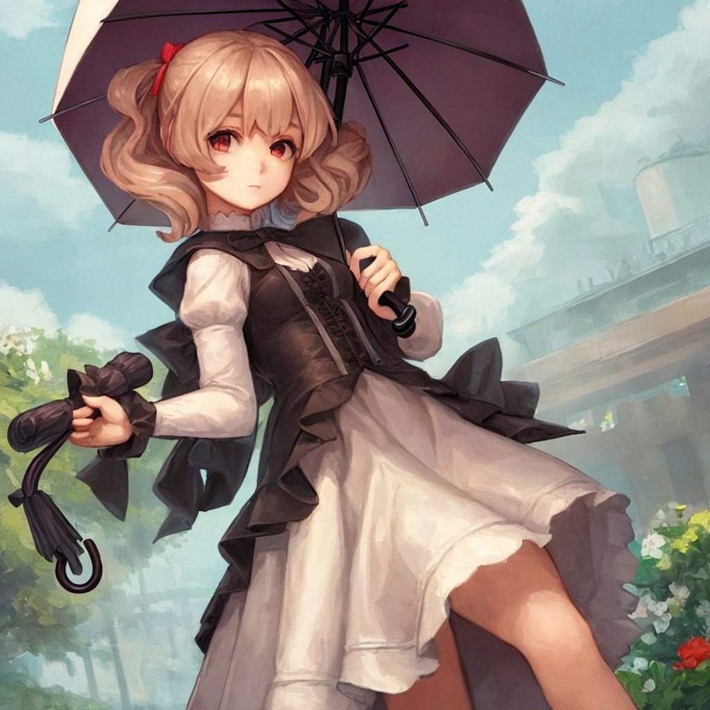 傘をさしている女の子