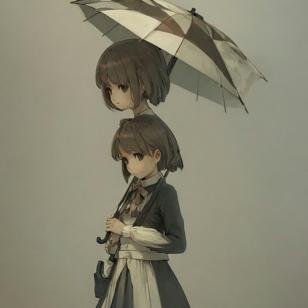 傘をさしている女の子