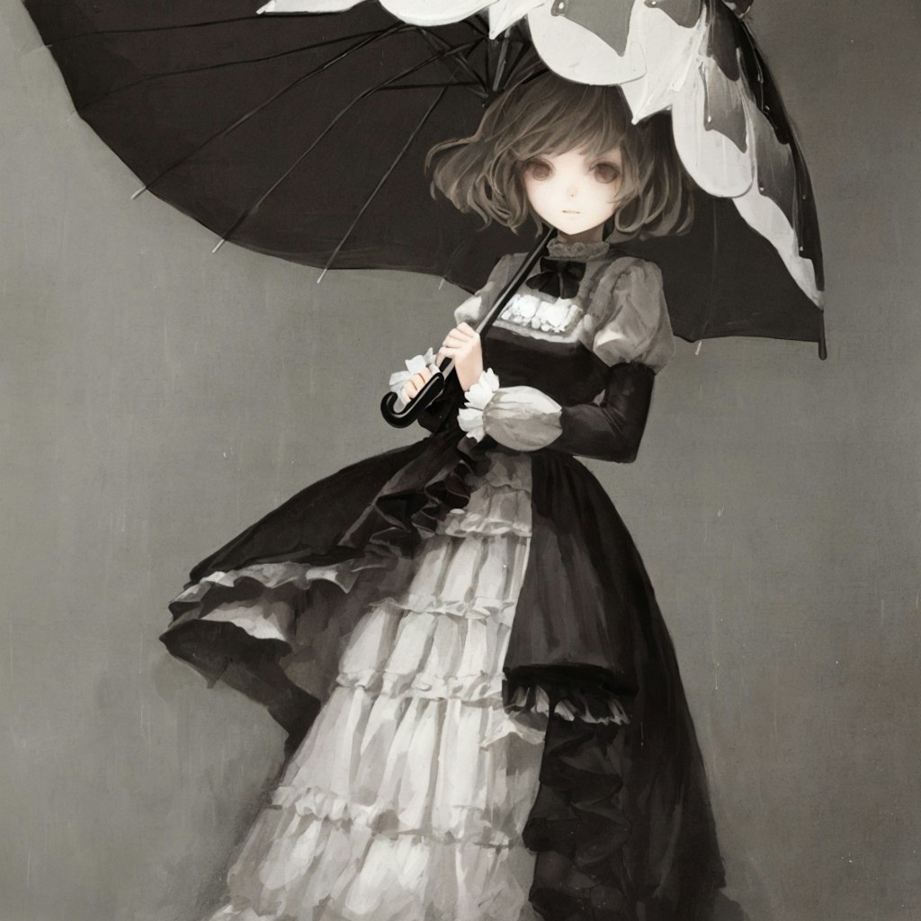 傘をさしている女の子
