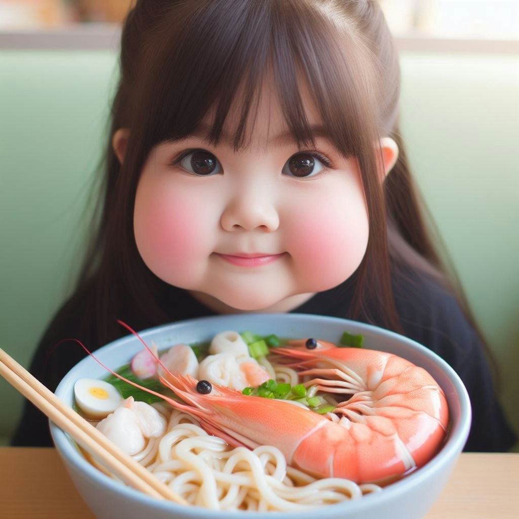 ぽっちゃり女子、seafood noodleを食らう