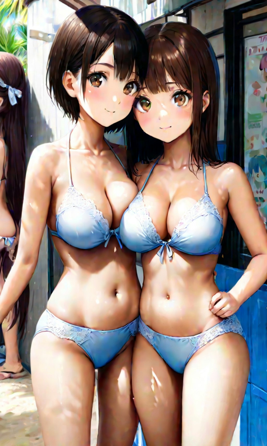 水着と女子高校生と