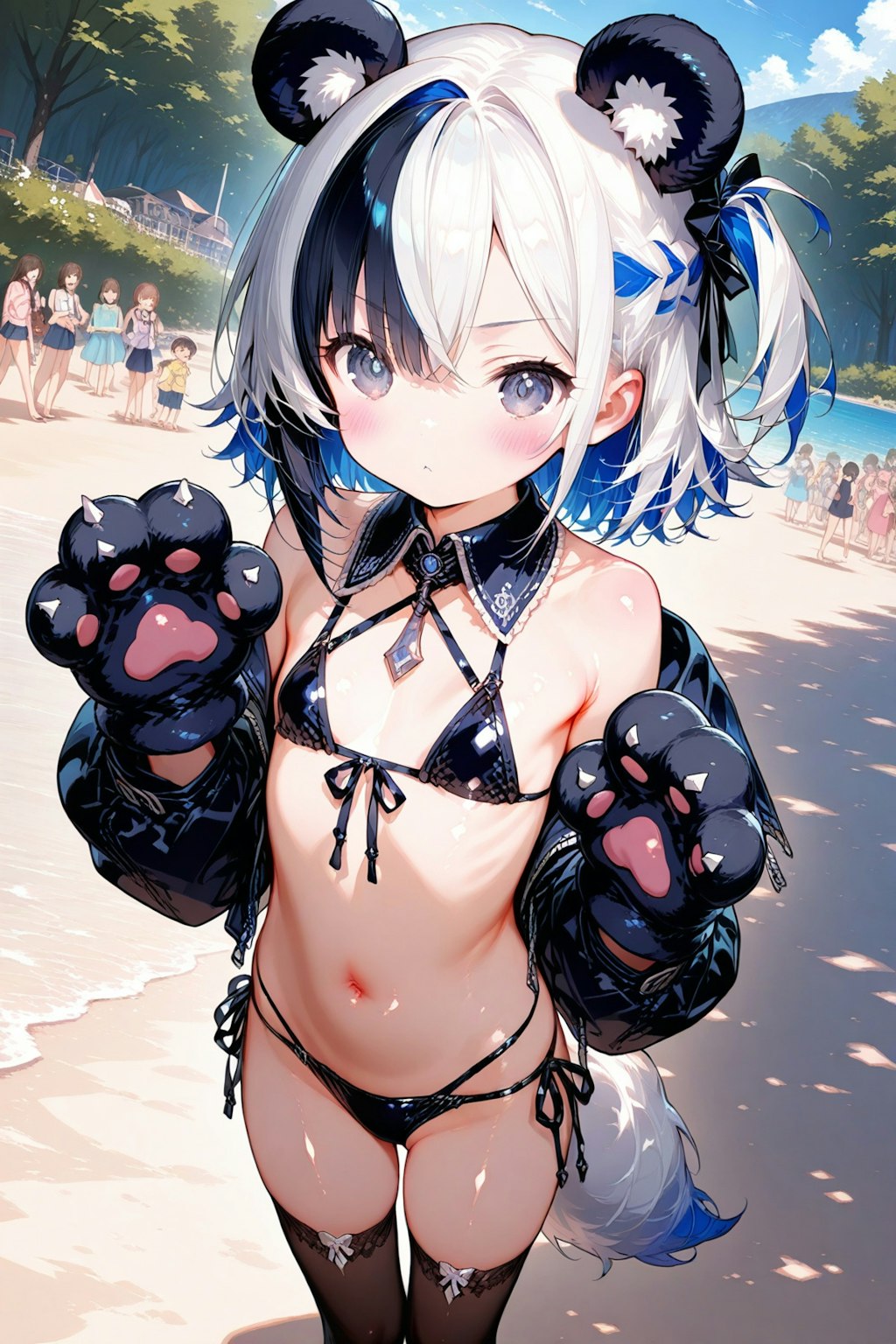 パンダメイドと海