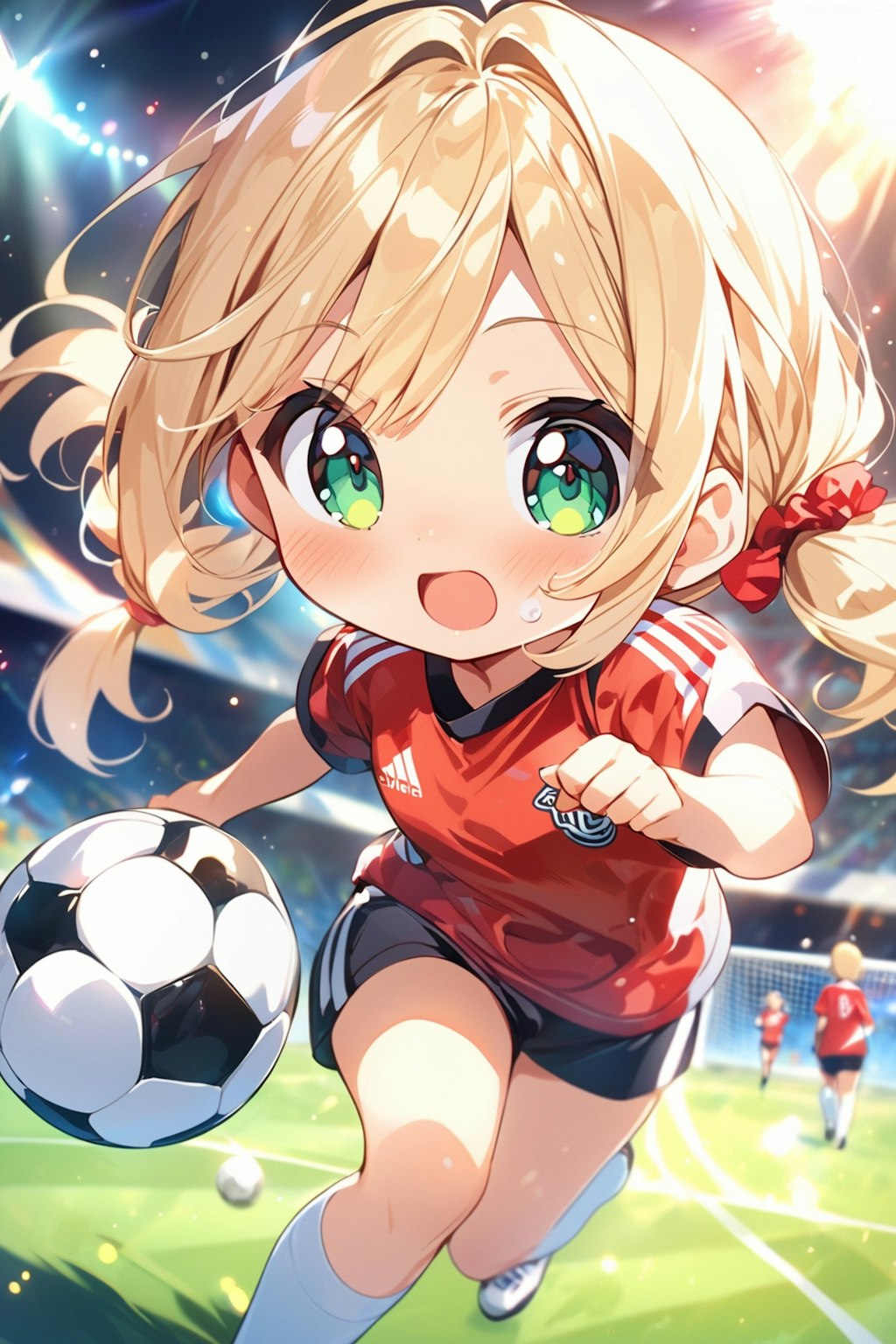 サッカーをする茉莉花ちゃん