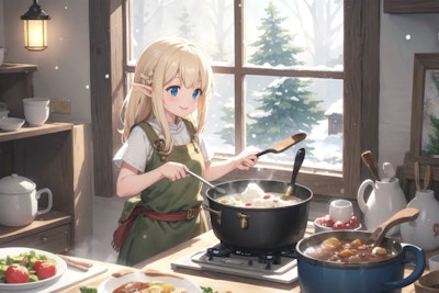 Elf preparing a meal 17