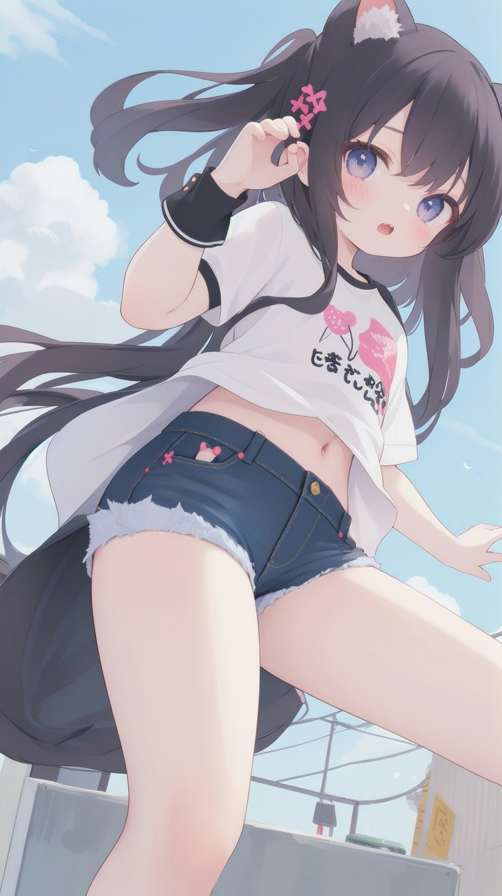 Tシャツホットパンツ