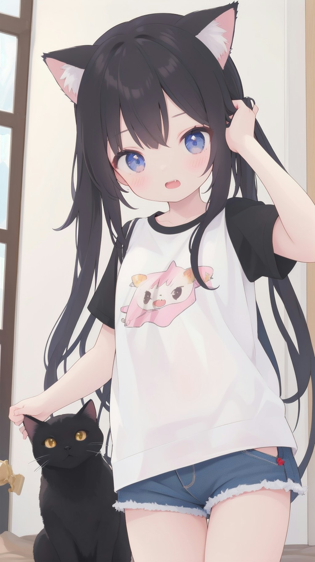 Tシャツホットパンツ