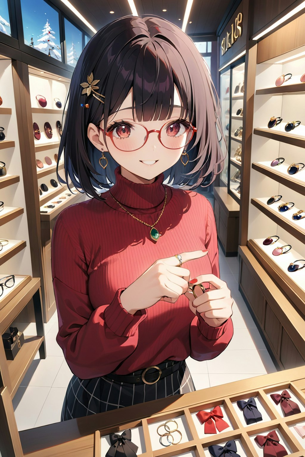 指輪💍✨を選ぶメガネちゃん👓✨