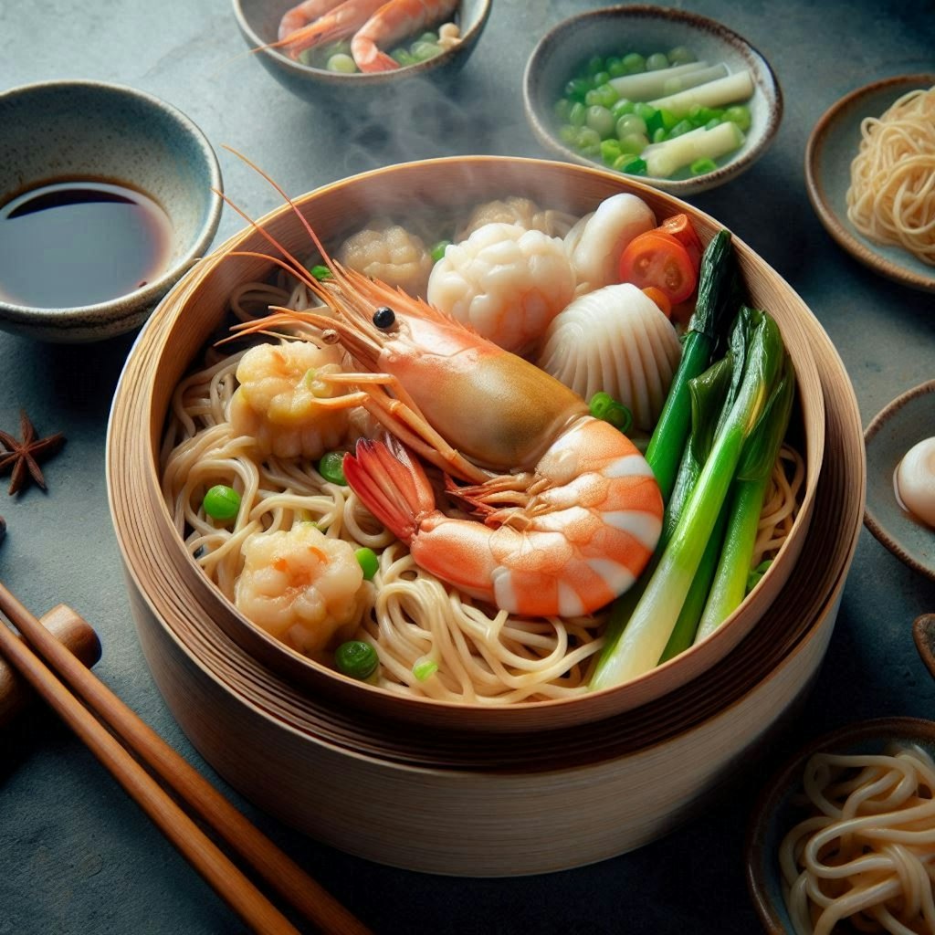 点心seafood noodle