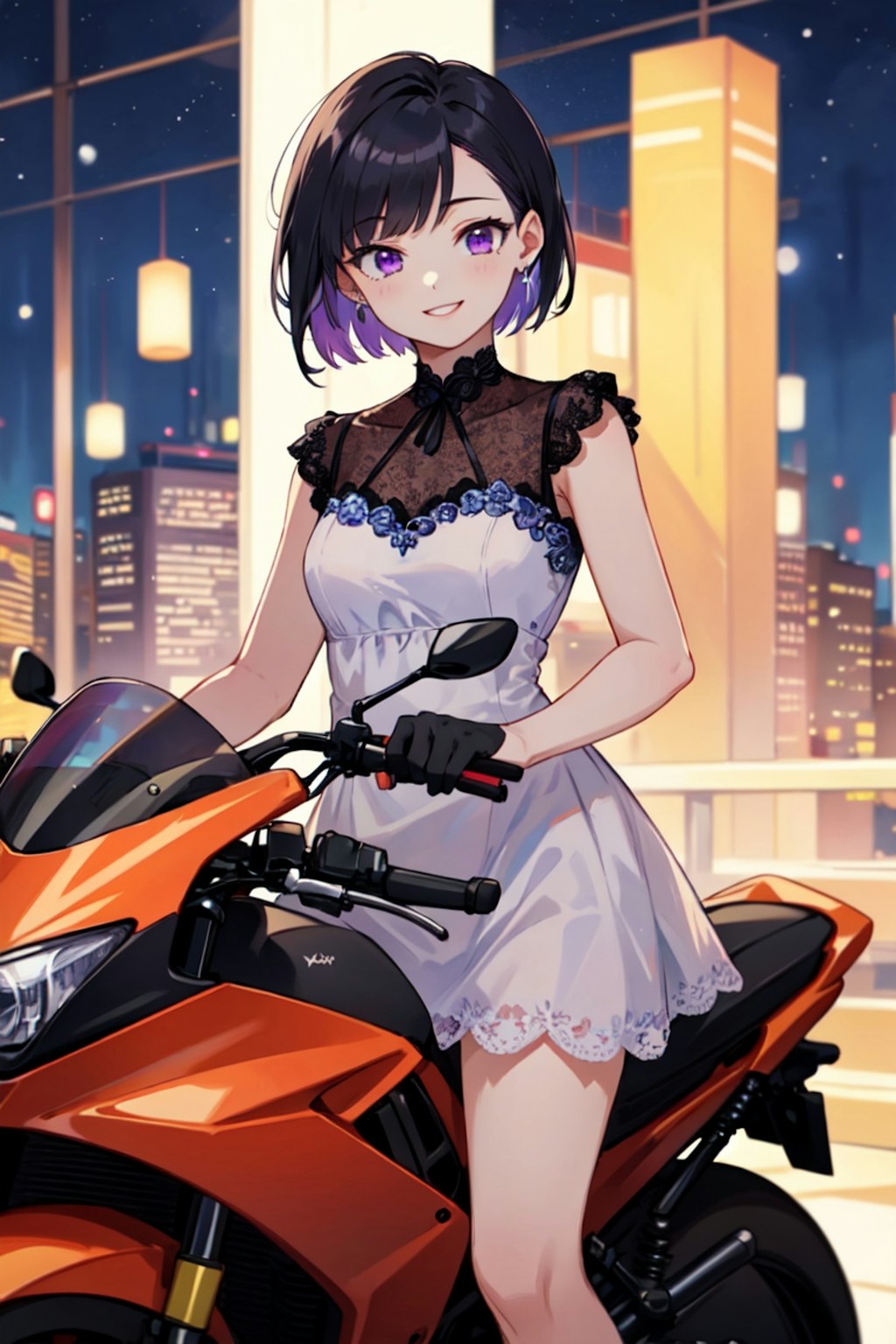 バイクに乗る女性！！（12枚）