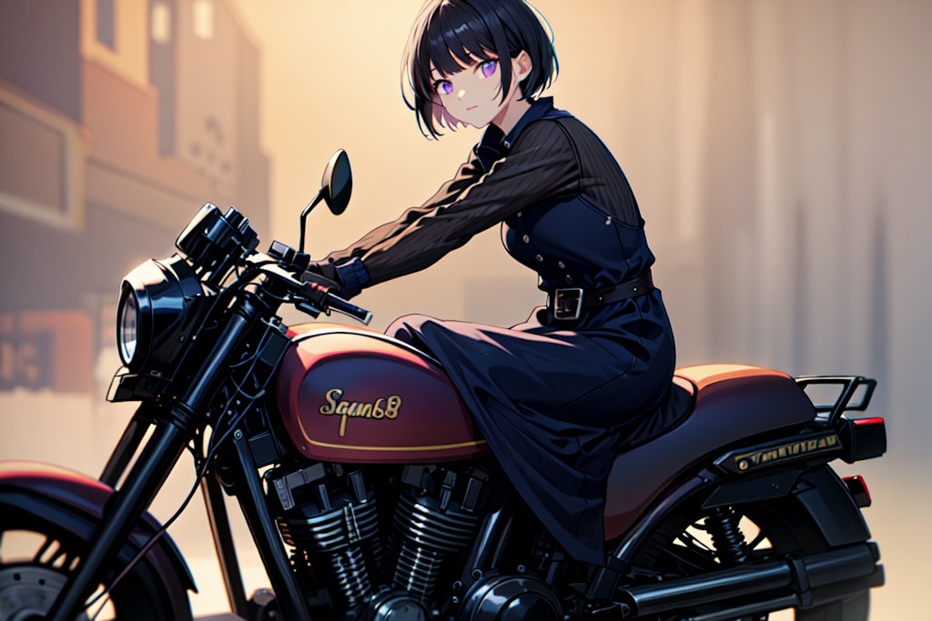 バイクに乗る女性！！（12枚）