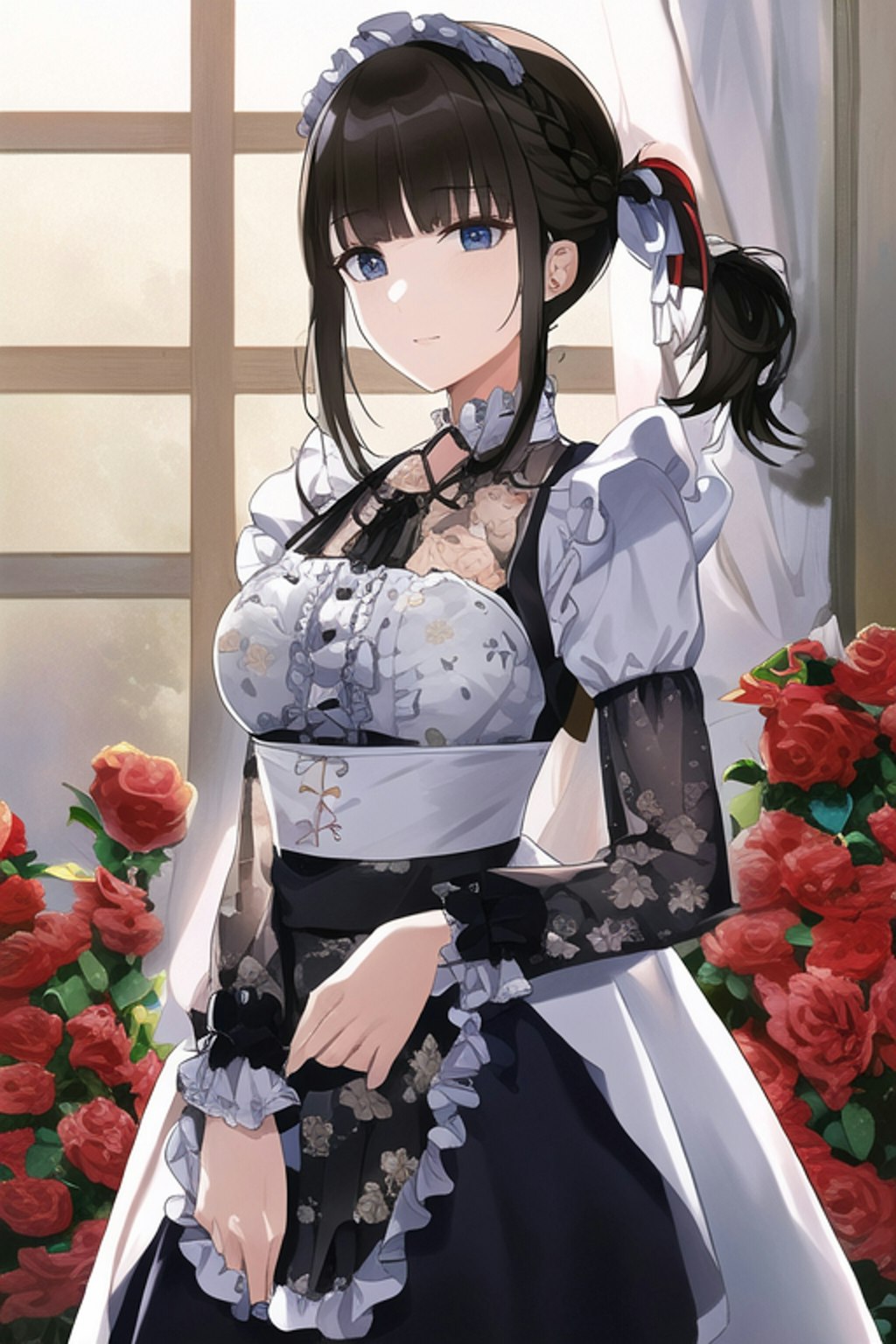 Flower Print Red Maid