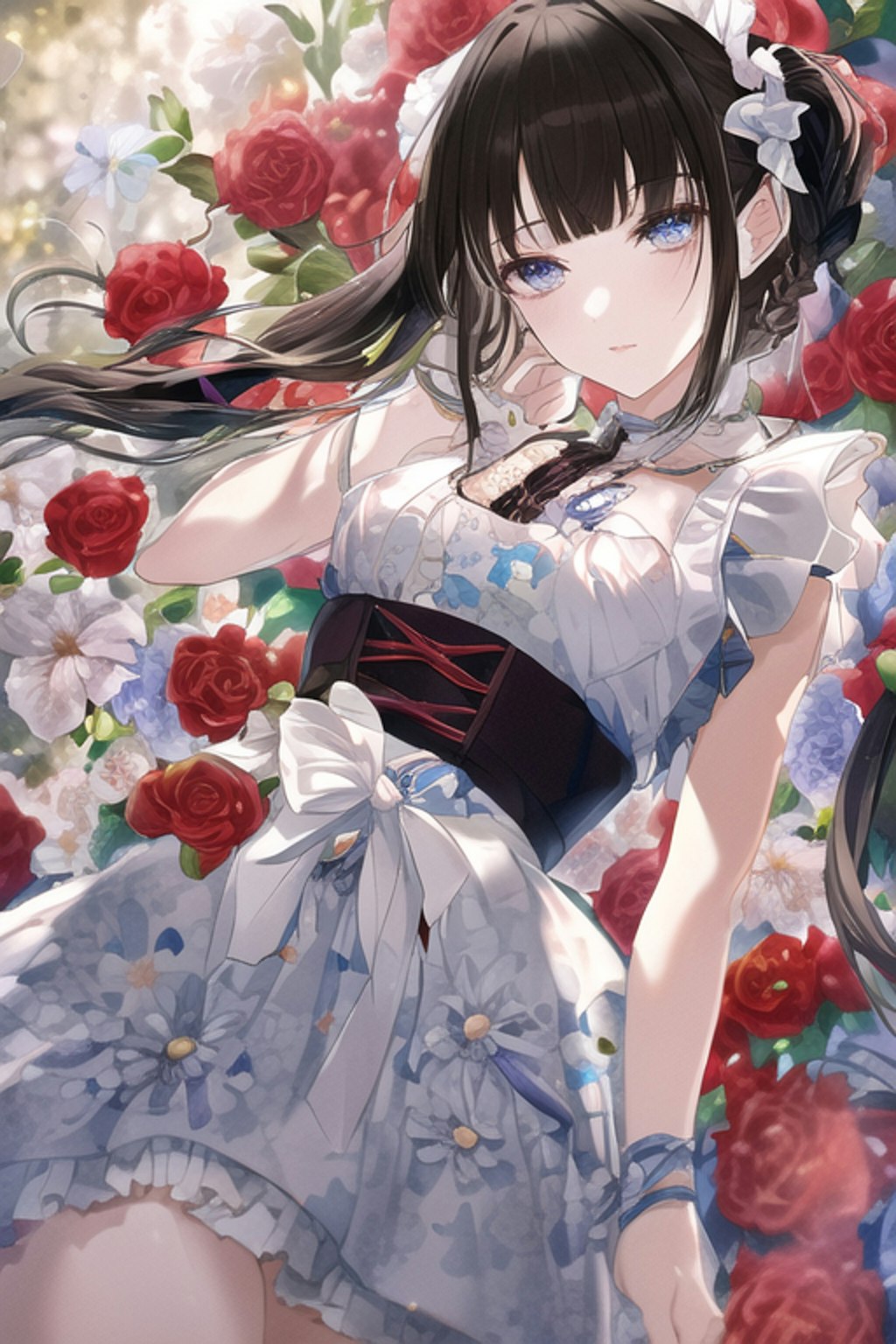 Flower Print Red Maid