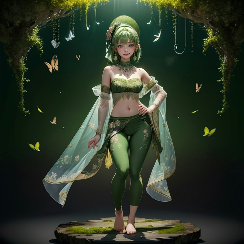 Moss green color Girl