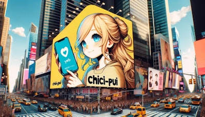 タイムズスクエアでちちぷい広告