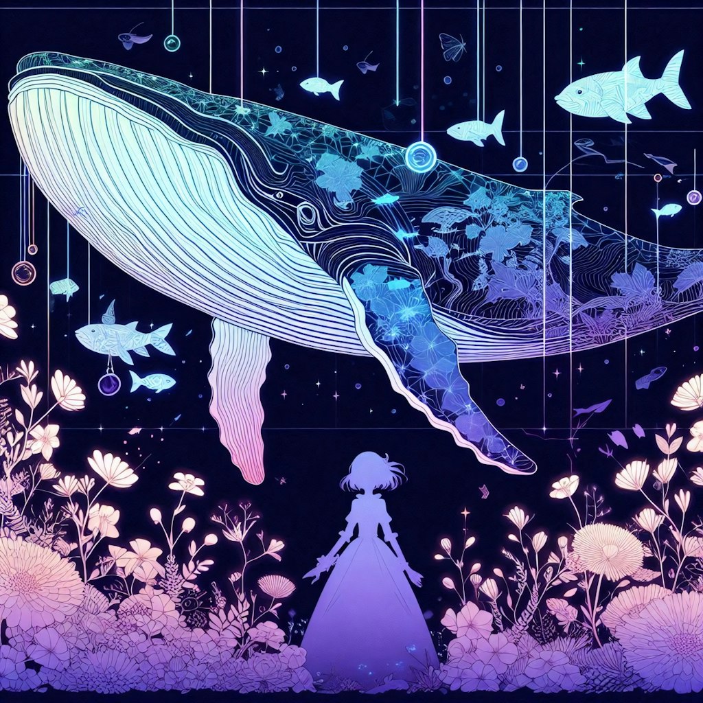 クジラと花の幻想世界