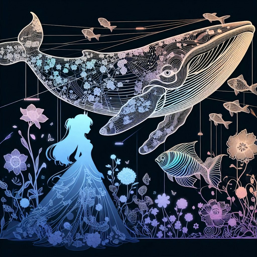 クジラと花の幻想世界