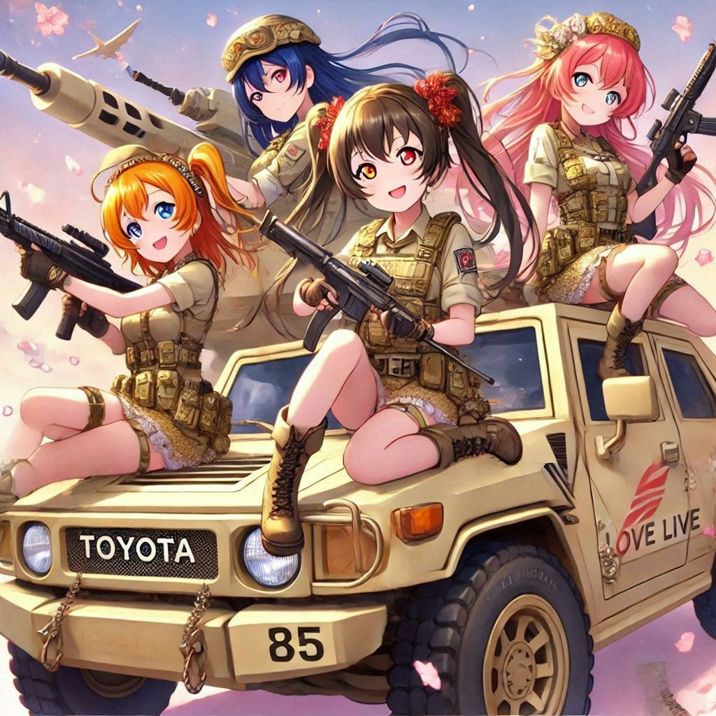 ラブライブキャラとトヨタランクル軍用車