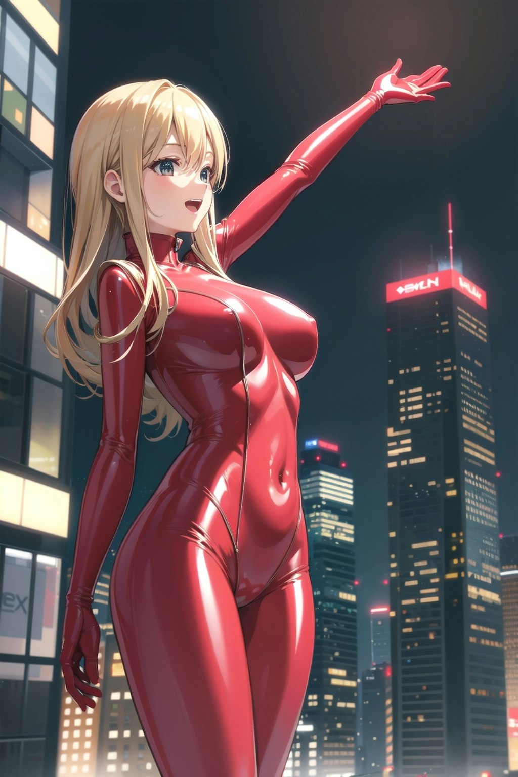 red plastic suit