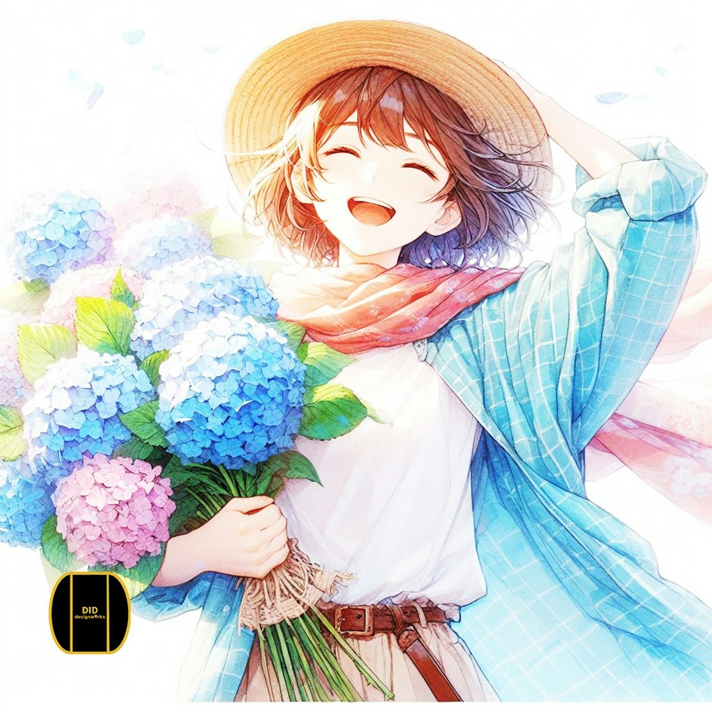 少女／紫陽花