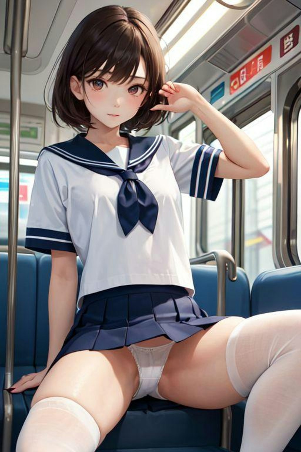 電車でパンチラ