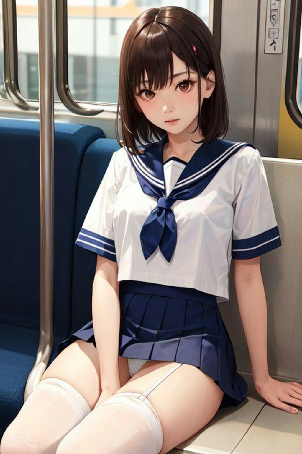 電車でパンチラ