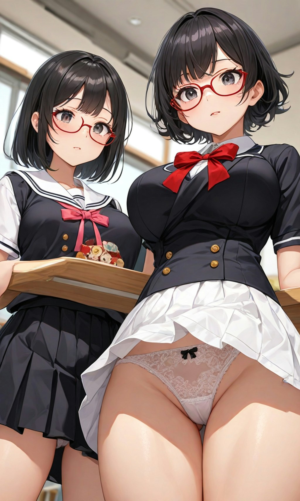 パンチラとセーラー服と眼鏡と女子高校生と