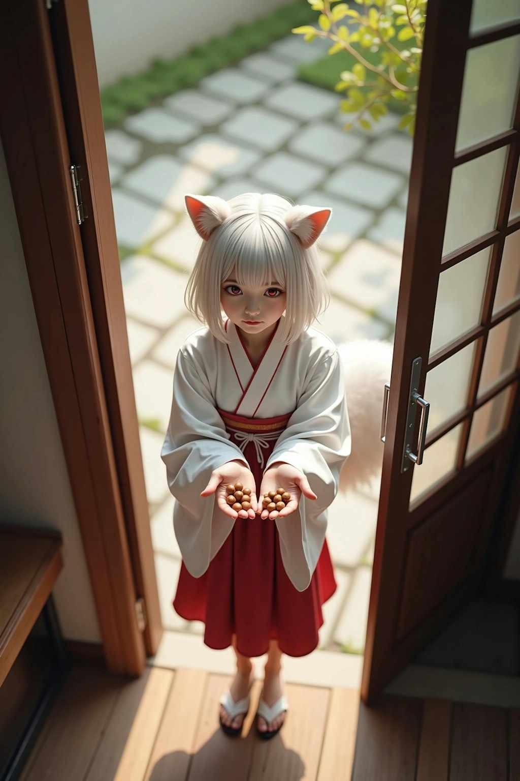 プレゼントを持ってやって来た狐耳の少女