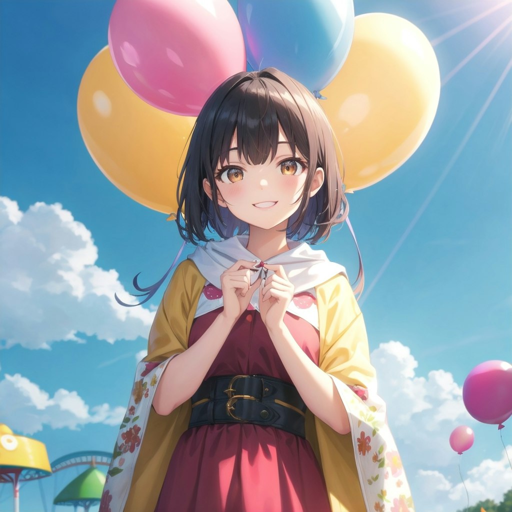 風船と少女
