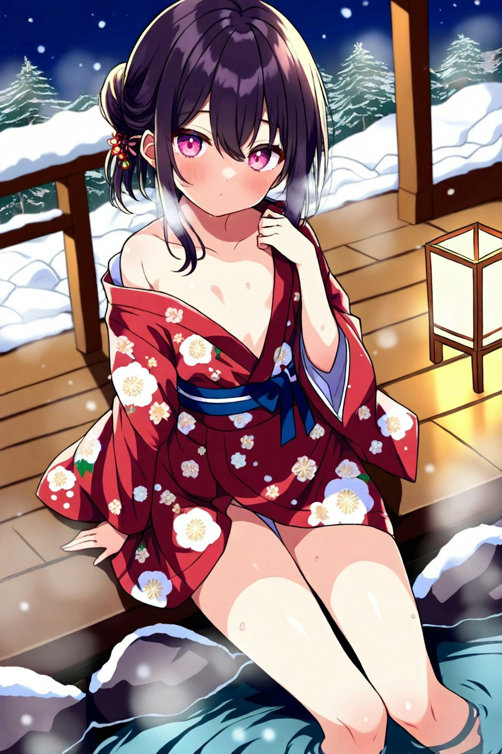 彼女と温泉