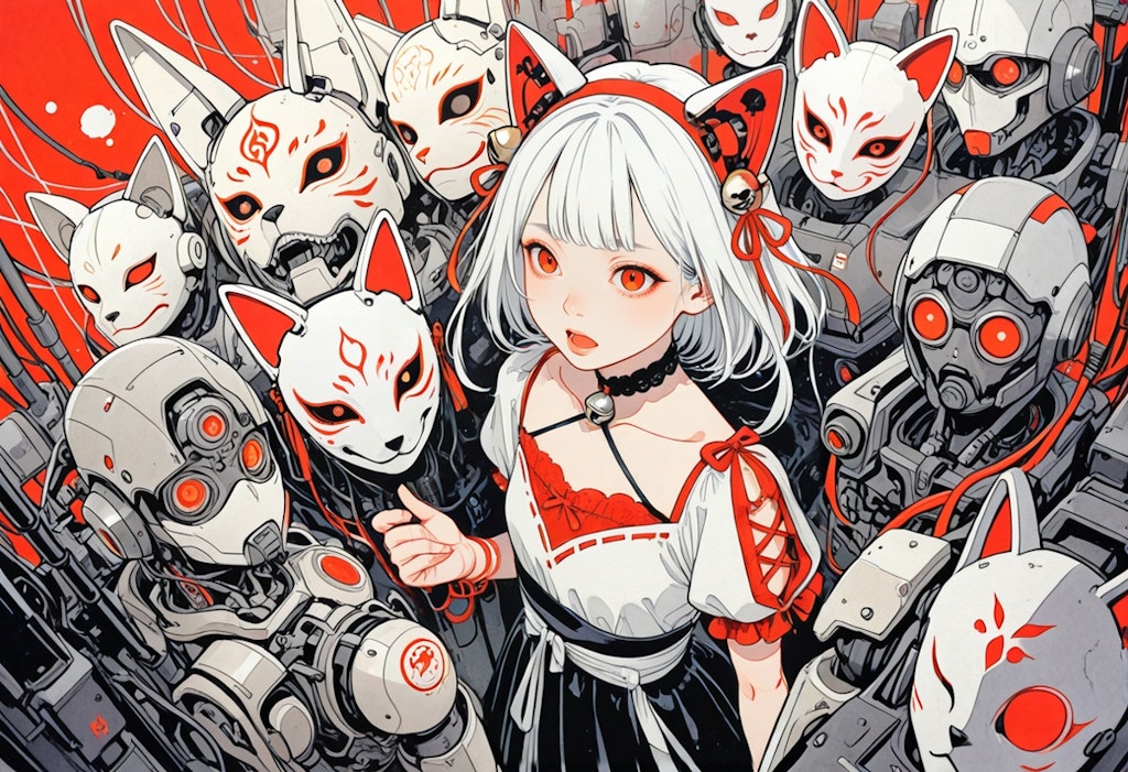 Group of fox masks