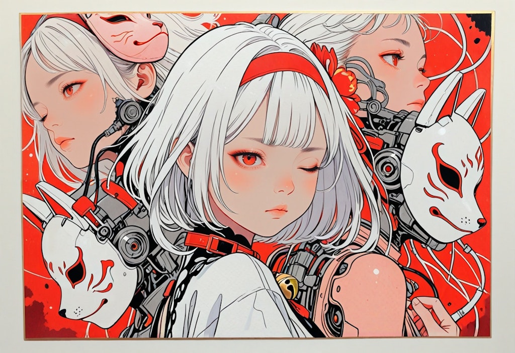 Group of fox masks