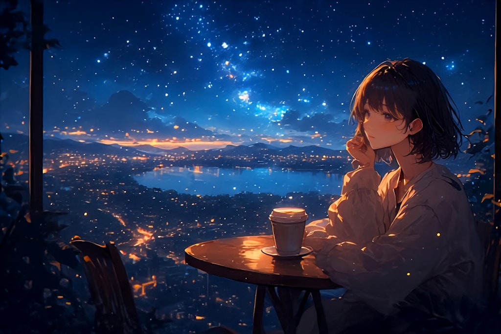天乃カフェの夜景と君